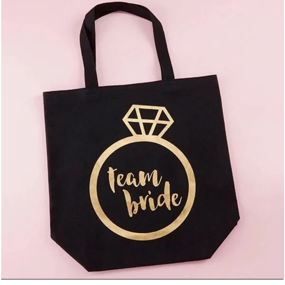 NWT Kate Aspin “Team Bride” Canvas Tote Bride Canvas Bag Shopping tote